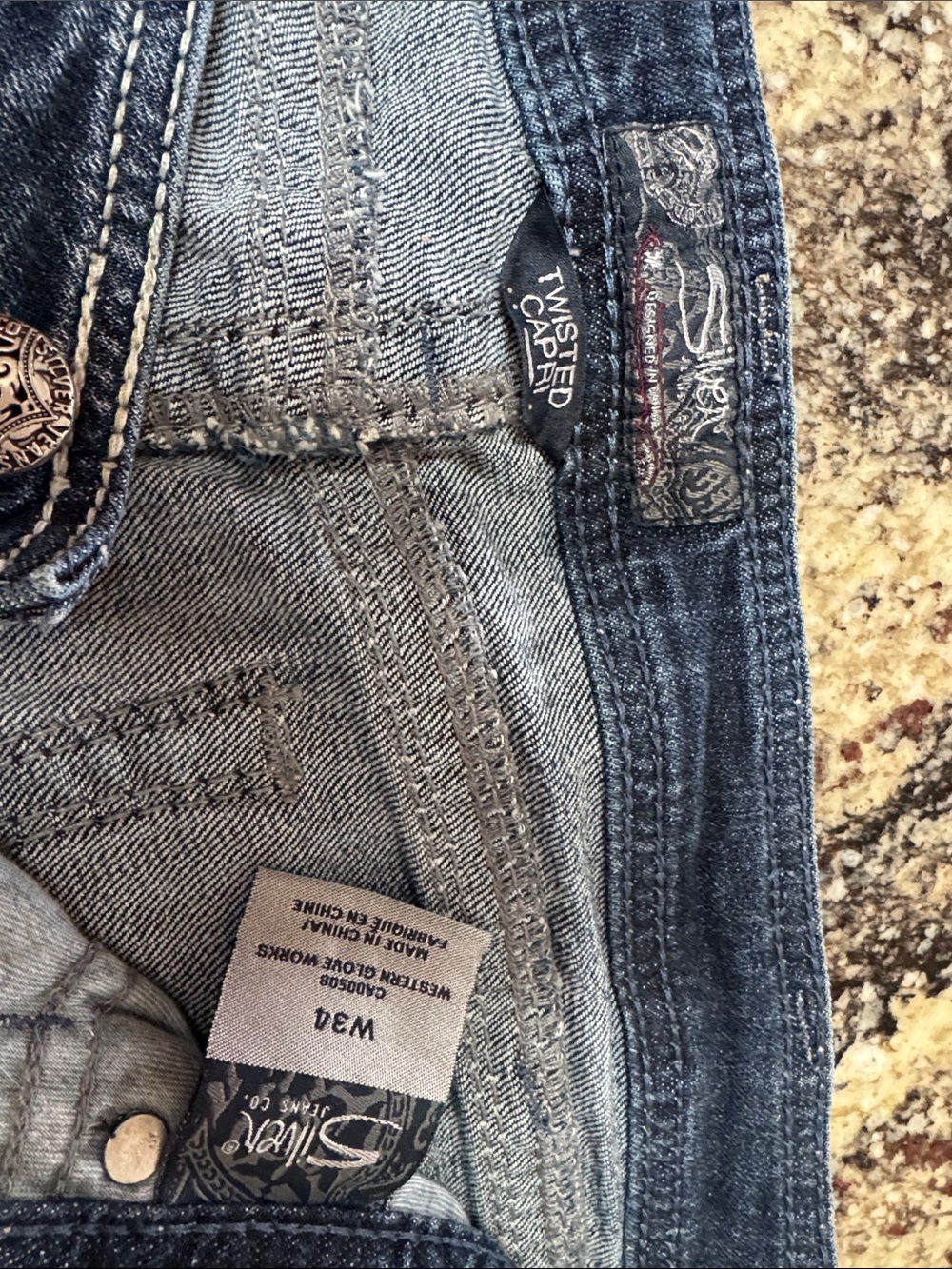 Silver Jeans Women Twisted Capri Dark Blue Denim
